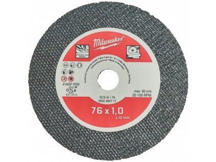 MILWAUKEE Řezný kotouč na tenký kov ∅ 76 x 1.0 mm
