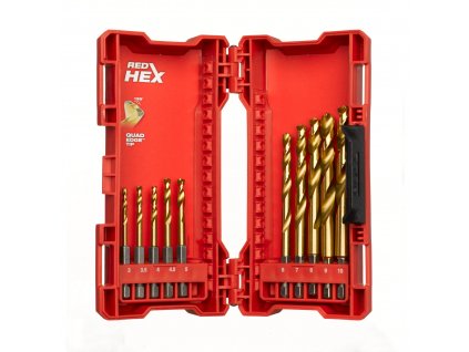 MILWAUKEE Sada titanových vrtáků do utahováku RED HEX SHOCKWAVE™ HSS-G TiN (10 ks)