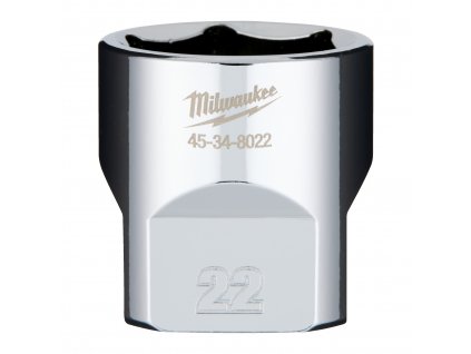 MILWAUKEE 3/8' Chromovaný nástrčný klíč metrický 22 mm