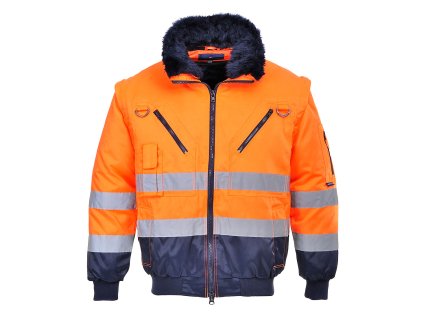 Hi-Vis 3-in-1 Contrast Pilot Jacket (Barva Orange/Navy, Velikost 4XL)