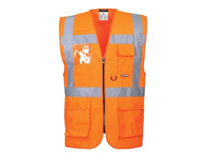 Berlin Hi-Vis Executive Vest (Barva Orange, Velikost 4XL)