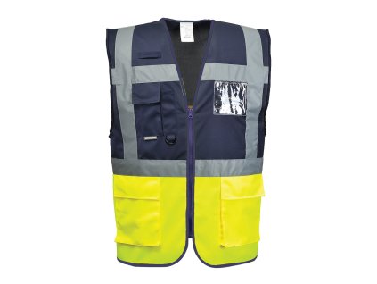 Paris Hi-Vis Contrast Executive Vest (Barva Yellow/Navy, Velikost L)