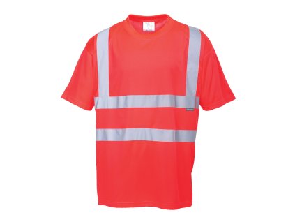 Hi-Vis T-Shirt S/S (Barva Red, Velikost L)
