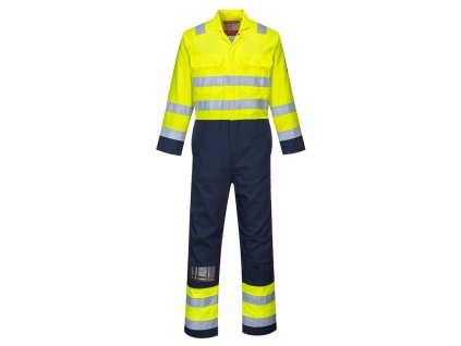 Bizflame Work Hi-Vis Contrast FR Coverall (Barva Yellow/Navy, Velikost 4XL)