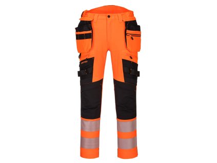 DX4 Hi-Vis Detachable Holster Pocket Trousers (Barva Orange/Black, Velikost 28)