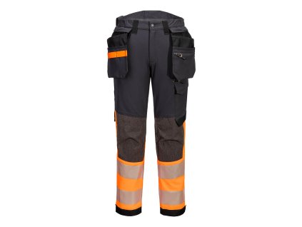 EV4 Hi-Vis Stretch Detachable Holster Class 1 Trousers (Barva Orange/Metal Grey, Velikost 28)