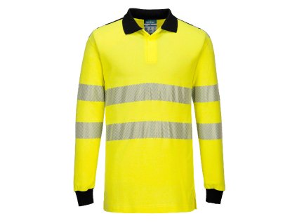 PW3 Modaflame Knit Hi-Vis FR Long Sleeve Polo Shirt (Barva Yellow/Black, Velikost L)