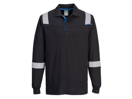 WX3 Modaflame Knit FR Long Sleeve Polo Shirt (Barva Black, Velikost L)
