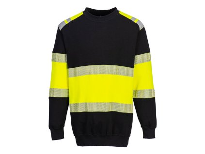 PW3 Modaflame Knit Hi-Vis Class 1 FR Sweatshirt (Barva Yellow/Black, Velikost L)