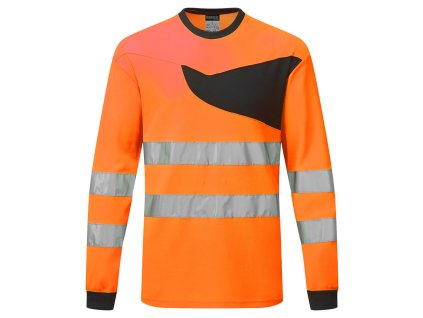 PW2 Hi-Vis T-Shirt L/S (Barva Orange/Black, Velikost 4XL)