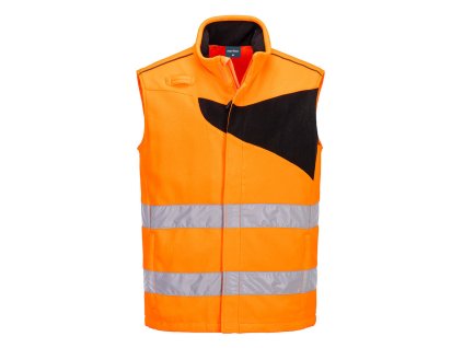 PW2 Hi-Vis Fleece Bodywarmer (Barva Orange/Black, Velikost 4XL)