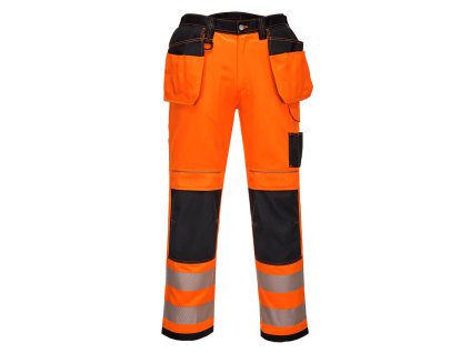 PW3 Hi-Vis Stretch Holster Pocket Trousers (Barva Orange/Black, Velikost 28)