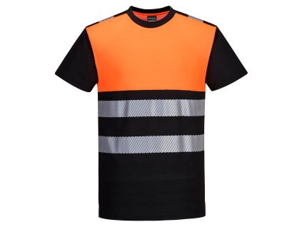 PW3 Hi-Vis Cotton Comfort Class 1 T-Shirt S/S (Barva Black/Orange, Velikost 4XL)