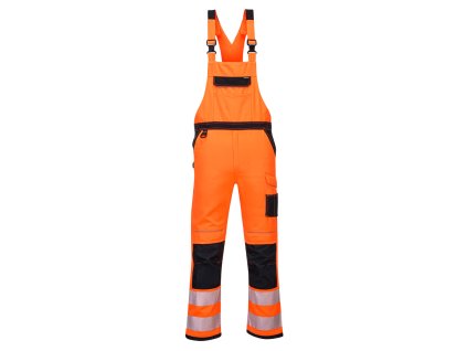 PW3 Hi-Vis Bib and Brace (Barva Orange/Black, Velikost L)