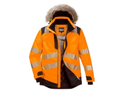 PW3 Hi-Vis Winter Parka Jacket (Barva Orange/Black, Velikost 4XL)