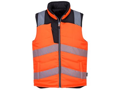 PW3 Hi-Vis Reversible Bodywarmer (Barva Orange/Black, Velikost L)