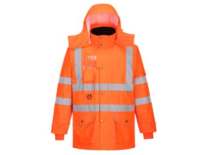 Hi-Vis Breathable 7-in-1 Traffic Jacket (Barva Orange, Velikost 4XL)