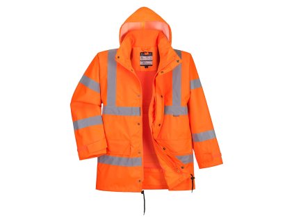 Hi-Vis Breathable Interactive Rain Traffic Jacket (Barva Orange, Velikost L)