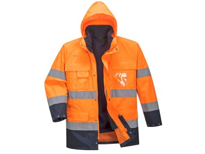 Hi-Vis 3-in-1 Contrast Lite Jacket (Barva Orange/Navy, Velikost L)