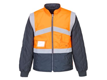Hi-Vis Breathable 2-in-1 Contrast Reversible Jacket (Barva Orange/Navy, Velikost L)