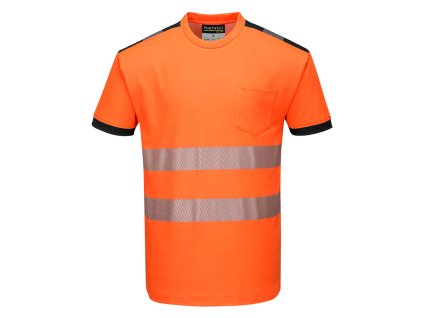 PW3 Hi-Vis Cotton Comfort T-Shirt S/S (Barva Orange/Black, Velikost 4XL)