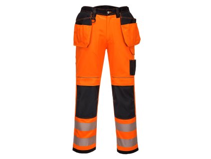 PW3 Hi-Vis Holster Pocket Work Trousers (Barva Orange/Black, Velikost 28)
