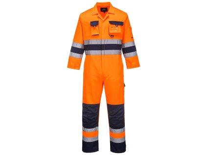 Nantes Hi-Vis Contrast Work Coverall (Barva Orange/Navy, Velikost L)