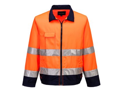Madrid Hi-Vis Contrast Bomber Jacket (Barva Orange/Navy, Velikost L)