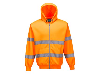 Hi-Vis Zipped Hoodie (Barva Orange, Velikost 4XL)