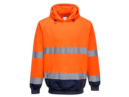 Hi-Vis Contrast Hoodie (Barva Orange/Navy, Velikost L)