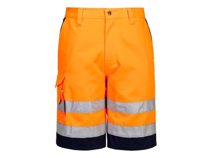Hi-Vis Contrast Shorts (Barva Orange/Navy, Velikost L)
