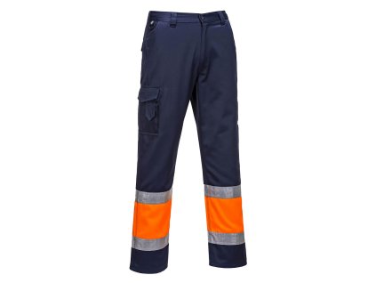 Hi-Vis Contrast Class 1 Service Trousers (Barva Orange/Navy, Velikost L)