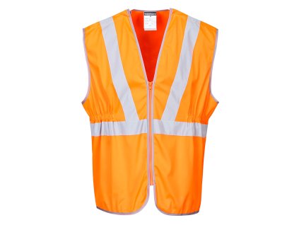 Hi-Vis Zip Long Length Vest (Barva Orange, Velikost 4XL)