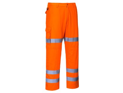 Hi-Vis Three Band Work Trousers (Barva Orange, Velikost L)
