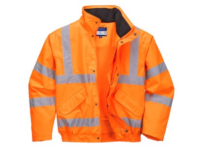 Hi-Vis Breathable Rain Bomber Jacket (Barva Orange, Velikost L)