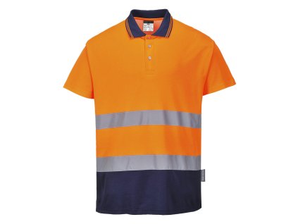 Hi-Vis Cotton Comfort Contrast Polo Shirt S/S (Barva Orange/Navy, Velikost 4XL)
