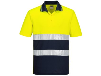 Hi-Vis Lightweight Contrast Polo Shirt S/S (Barva Yellow/Navy, Velikost 4XL)