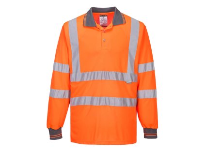 Hi-Vis Polo Shirt L/S (Barva Orange, Velikost 4XL)