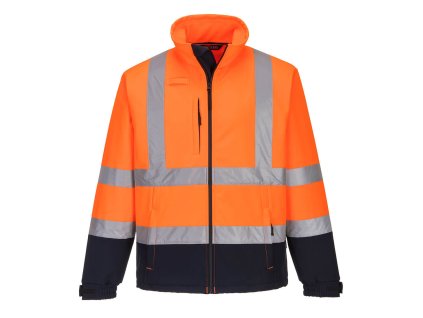 Hi-Vis Contrast Softshell (3L) (Barva Orange/Navy, Velikost L)