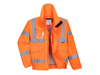 Hi-Vis Extreme Rain Bomber Jacket (Barva Orange, Velikost L)
