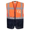 Warsaw Hi-Vis Contrast Executive Vest (Barva Orange/Grey, Velikost XXXL)