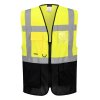 Warsaw Hi-Vis Contrast Executive Vest (Barva Orange/Grey, Velikost XXXL)