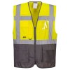 Warsaw Hi-Vis Contrast Executive Vest (Barva Orange/Grey, Velikost XXXL)