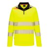 DX4 Hi-Vis Zip Polo Shirt L/S (Barva Orange/Black, Velikost 4XL)