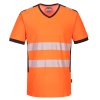 PW3 Hi-Vis V-Neck Mesh Insert T-Shirt S/S (Barva Orange/Black, Velikost 4XL)