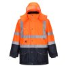 Hi-Vis Breathable 7-in-1 Contrast Traffic Jacket (Barva Orange/Navy, Velikost 4XL)