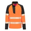 PW3 Hi-Vis 1/4 Zip Sweatshirt (Barva Orange/Black, Velikost 4XL)