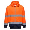 Hi-Vis Contrast Zipped Hoodie (Barva Orange/Navy, Velikost L)
