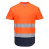 Hi-Vis Contrast Mesh Insert T-Shirt S/S (Barva Orange/Navy, Velikost L)