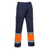 Hi-Vis Contrast Class 1 Service Trousers (Barva Orange/Navy, Velikost L)